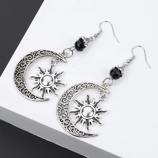 Gothic Moon Sun Earring