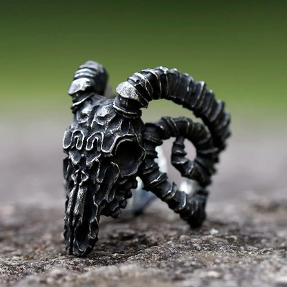 Baphomet Carved ring