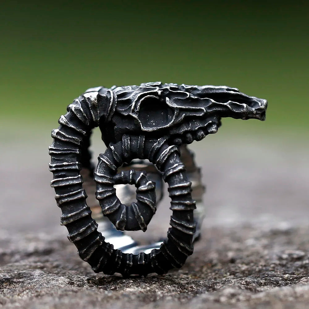 Baphomet Carved ring