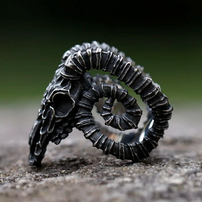 Baphomet Carved ring