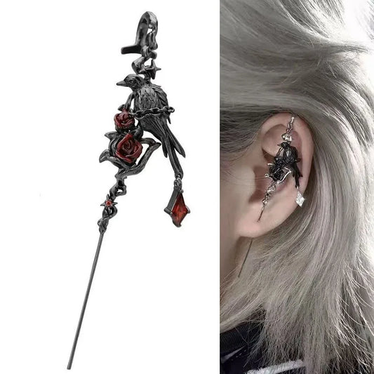 Gothic raven Ear piercing