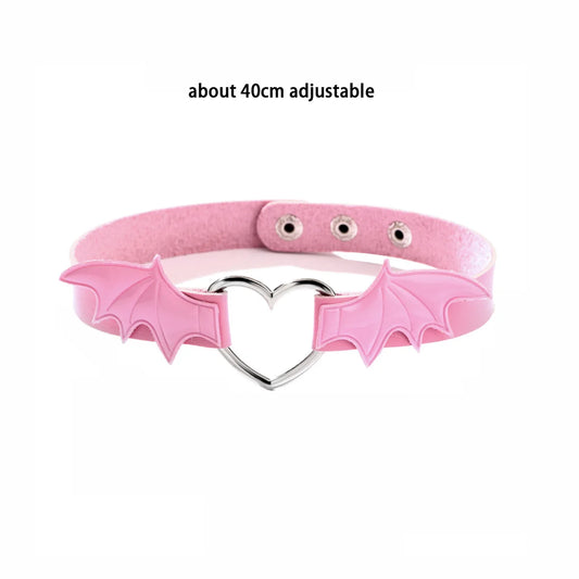 pink bat wing choker