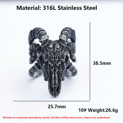 Baphomet Carved ring